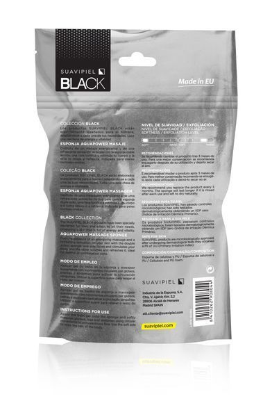 Мочалка масажна для душу "Аквасила Black" copy_8410262908044 фото